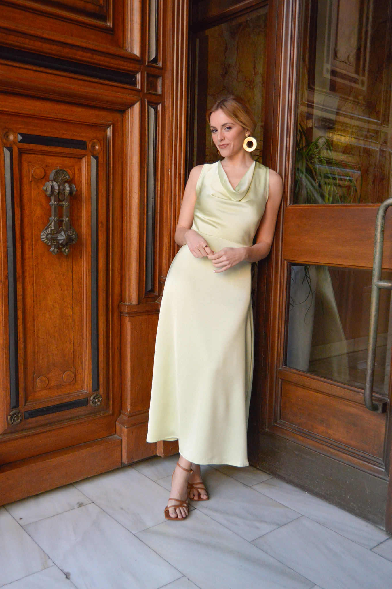 Vestido Satinado Verde